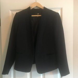 H&M Ladies Black Herringbone Blazer